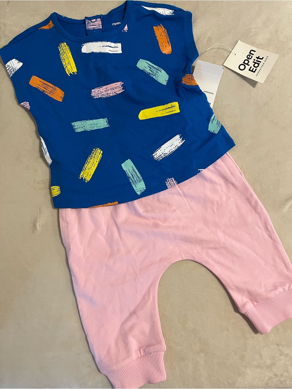 Open Edit 100% Organic Cotton Baby Girls Outfit Size 9 Months
